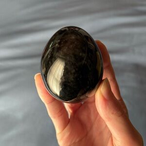 Gold sheen obsidian crystal egg